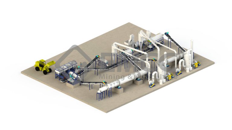 Rotary drum granulation production line model diagram